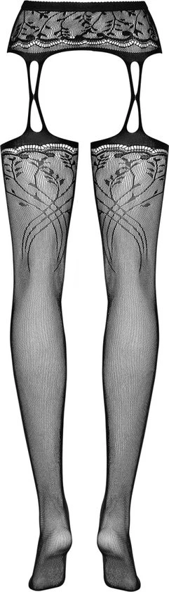 Nieuw β¨ Obsessive Versierd En Verleidelijke Jarretel Panty Met Aangehechte Kousen Open Kruis Ontwerp Maat S-L Zwart π€© - Afbeelding 5