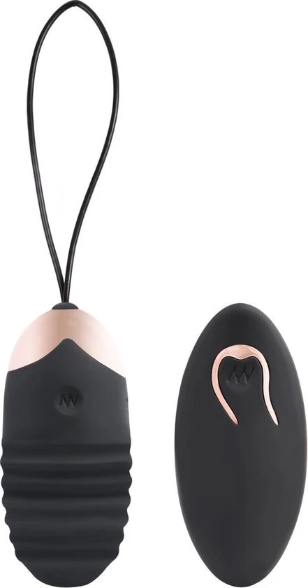 Beste deal π EZlove Geribbeld Vibratie Eitje Voor Extra Stimulatie - 7.5cm - Zwart/Rose - Luxe Uitstraling π - Afbeelding 2