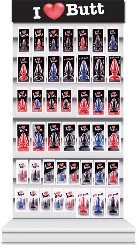 Nieuw β I Love Butt I ♥ Butt Dikke Buttplug - L - Zwart π - Afbeelding 8