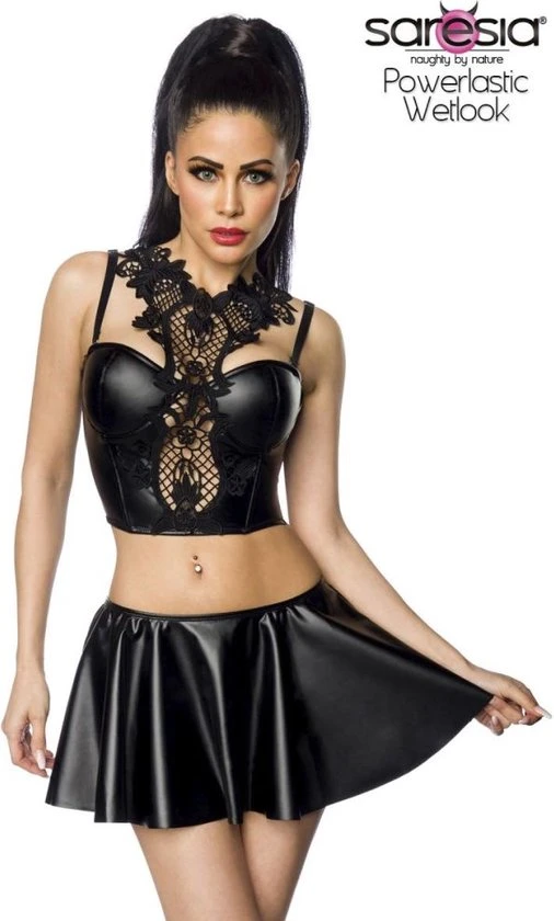 Beste recensies van π₯ Saresia Crop Top En Rok Set -M/L- Wetlook Zwart π