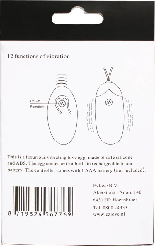 Begroting π₯ EZlove Oplaadbaar Vibrerend Ei - 15 Meter Bereik - Zwart β - Afbeelding 12