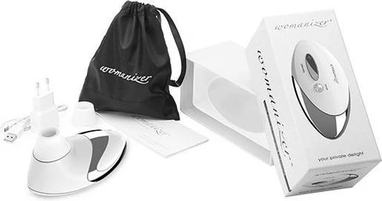 Korting π Womanizer Pro White Chrome Luchtdruk Vibrator - Wit -Zilver π― - Afbeelding 3
