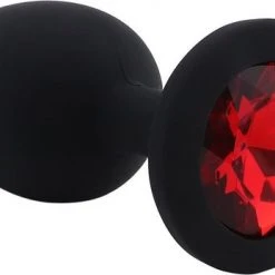 Nieuw 🔔 Banoch - Buttplug Penumbra Red Small Siliconen Buttplug Zwart - Diamant Steen - Rood 🎁