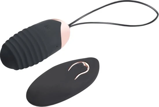 Beste deal π EZlove Geribbeld Vibratie Eitje Voor Extra Stimulatie - 7.5cm - Zwart/Rose - Luxe Uitstraling π - Afbeelding 3