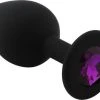 Hete verkoop ???? Banoch - Buttplug Penumbra Deep Purple Medium - Siliconen Buttplug Zwart - Kristal - Paars ????