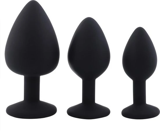 Nieuw π Banoch - Buttplug Penumbra Red Small Siliconen Buttplug Zwart - Diamant Steen - Rood π - Afbeelding 4