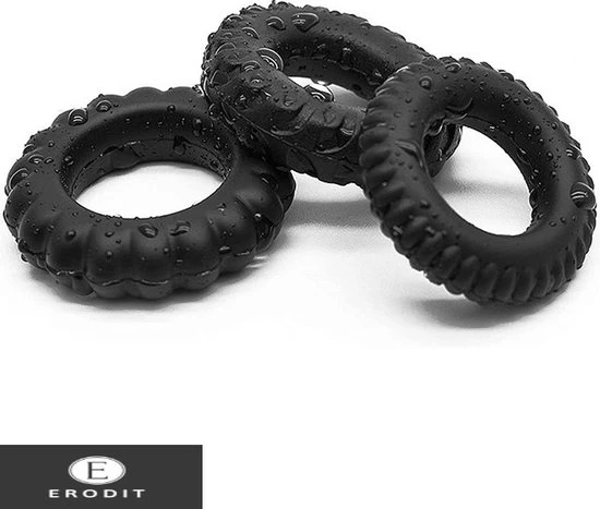 Nieuw π Erodit Cockringen -zwart - 3 Penisringen - Ball-stretcher - Uitstel Van Orgasme En Ejaculatie - Black Friday Seksspeeltje Voor Koppels - Sex Toy - Erotiek Voor Mannen En Vrouwen π - Afbeelding 6