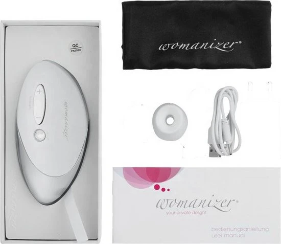 Korting π Womanizer Pro White Chrome Luchtdruk Vibrator - Wit -Zilver π― - Afbeelding 4