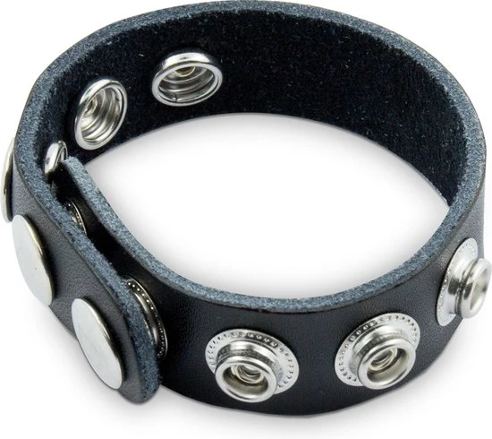 Begroting π Power Escorts Verstelbare Lederen Cockring - Zwart π