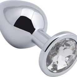 Coupon 🎁 Banoch - Buttplug Aurora Clear Medium - Metalen Buttplug - Diamant Steen - Wit 😀