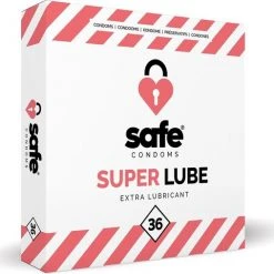 Groothandel 🎁 Safe Condoms Safe Condooms - SuperLube - Extra Glijmiddel - 36 Stuks 🎁