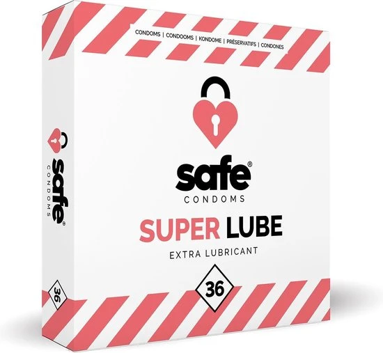 Groothandel π Safe Condoms Safe Condooms - SuperLube - Extra Glijmiddel - 36 Stuks π