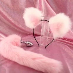 Aanbiedingen 😉 TipsToys Anaal Buttplug Met Roze Staart En Haarband Met Oren - Sex Toys Voor Koppels Roze 😀
