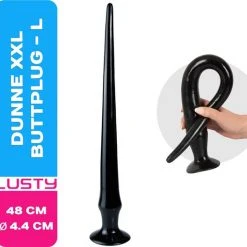 Begroting ⌛ Lusty Dunne XXL Buttplug - 50 Cm - Met Zuignap - Anaal Plug - Seksspeeltjes - Sex Toys - Anaal Toy - Lange Butt Plug - Dunne Dildo - Smalle Dildo - Large Butt Plug 🎉