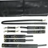 Coupon 🔥 Banoch | Luxe Bondageset Zwart | Handboeien , Enkelboeien , Collar & Leash | Pu Leer Opbergtas 🎁