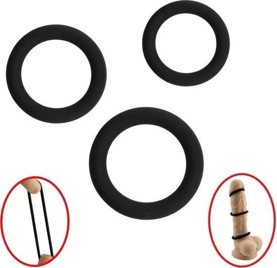 Nieuw π Erodit Cockringen -zwart - 3 Penisringen - Ball-stretcher - Uitstel Van Orgasme En Ejaculatie - Black Friday Seksspeeltje Voor Koppels - Sex Toy - Erotiek Voor Mannen En Vrouwen π - Afbeelding 9