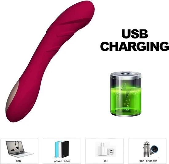 Beste Verkoop π The Three Musketeers G-Spot Vibrator| Siliconen| USB Oplaadbare G-Spot Vibrator|12 Verschillende Vibratiestanden|Gebogen Schacht Voor G-spot Stimulatie|Elegant Rood| Waterproof| Erotiek|Pleasure| π - Afbeelding 4