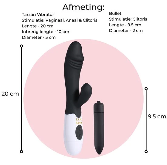 Top 10 βοΈ I.N.N. Love Tarzan Vibrator - Vibrators Voor Vrouwen - Bullet Vibrator - Erotiek - Vibrator Voor Koppels - Seks - Clitoris En G Spot Stimulator - Zwart π - Afbeelding 3