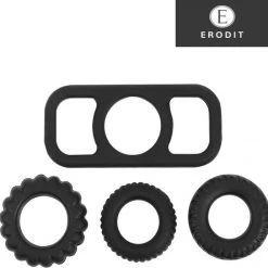 Nieuw 🔔 Erodit Cockringen -zwart - 3 Penisringen - Ball-stretcher - Uitstel Van Orgasme En Ejaculatie - Black Friday Seksspeeltje Voor Koppels - Sex Toy - Erotiek Voor Mannen En Vrouwen 👍