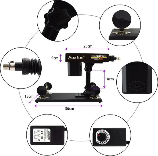 Promo β¨ Auxfun Basic Sexmachine - Pakket Mateo Met Dildo S En Accessoires π - Afbeelding 3
