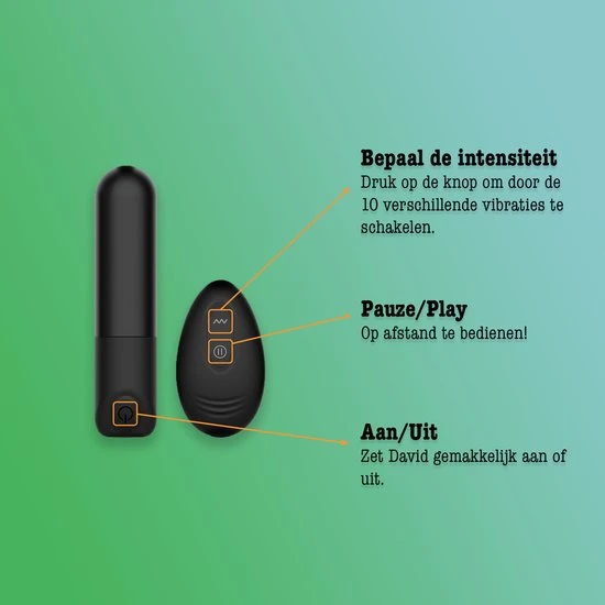 Aanbiedingen π FEMSCRIPT David - Krachtige Mini Vibrator - Ei - Afstandsbediening - Clitoris - G-spot - Oplaadbaar - Waterdicht - 10 Standen π - Afbeelding 3