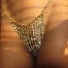 Aanbiedingen 👍 Miresa? Sexy String Gemaakt Van Strass Steentjes High End Look Classy Lingerie - Zilverkleurig ✨