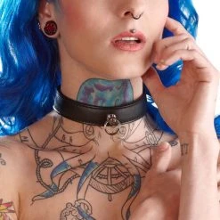 Flash-uitverkoop 🔥 Bad Kitty Kunstlederen Halsband Met O-Ring Om Slaven In Toom Te Houden Verstelbaar Zwart 💯