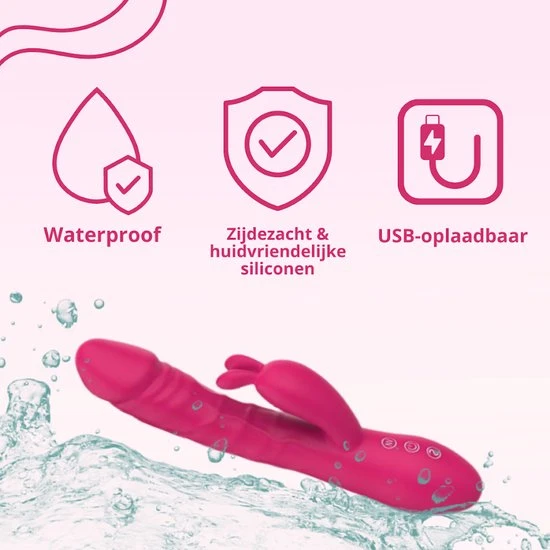 Beste Pirce π₯° Merkloos Pulsing Rabbit Tarzan Vibrator - Met Stotende Werking - Vibrators Voor Vrouwen - Fluisterstil & Huidvriendelijk π - Afbeelding 3