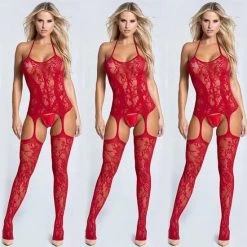 Goedkoop 😀 MFFL Rode Bodystocking - Abriana Red 👍