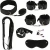 Kopen 👍 TOJ BDSM Set - 7 Items - Zwart - Bondageset ✔️