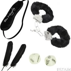 Kopen 🔔 ESTARK BDSM Bondage Set - SM Handboeien - Doe Dobbelsteen - Zweep / Veer / Zweepje - Bondageset - Erotische Blinddoek - Oogmasker - Sex Toys - Seksspeeltjes Voor Koppels - Handcuffs - Bondage Sex Seks - Zwart 😉