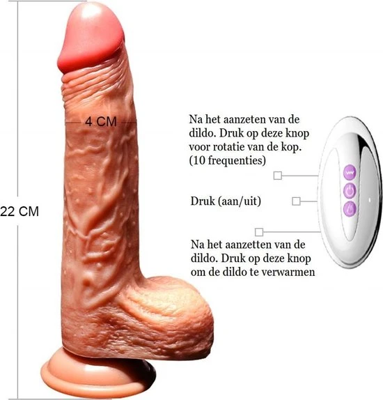Kopen 𧨠TipsToys Roterende Dildo Vibrator Voor Gspot - Verwarming En Afstandsbediening π - Afbeelding 4