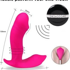 Promo 😍 EZlove Draagbare Vibrator Met Afstandsbediening En Verwarm Functie 9,5 Cm - Roze 😍