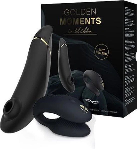 Groothandel ⌛ Womanizer - Golden Moments Limited Edition - 👩 Womanizer Luchtdruk Vibrator Inclusief We-vibe Koppelvibrator 🥰
