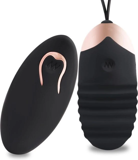Beste deal π EZlove Geribbeld Vibratie Eitje Voor Extra Stimulatie - 7.5cm - Zwart/Rose - Luxe Uitstraling π