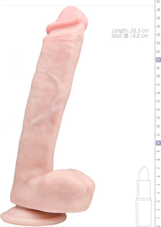 Beste Verkoop ✨ EasyToys Dildo Collection Levensechte Dildo 26,5 Cm - Beige ✨ - Afbeelding 4