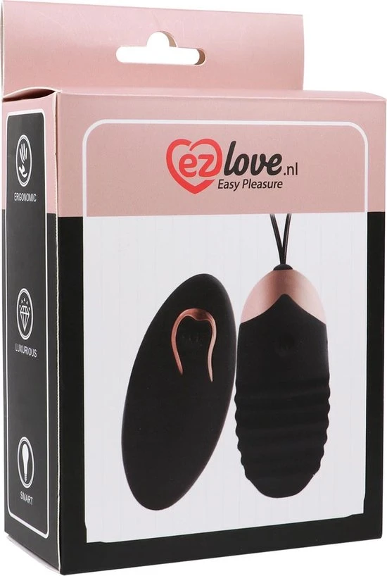 Beste deal π EZlove Geribbeld Vibratie Eitje Voor Extra Stimulatie - 7.5cm - Zwart/Rose - Luxe Uitstraling π - Afbeelding 13