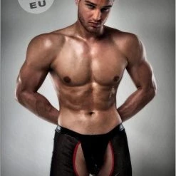 Beste Verkoop 🔥 PASSION MEN - Boxer Red Black Passion With Thong Included - Maat S/m 😉